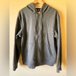 Gray Men's Hoodie Sweater Athletic Works Zip up Medium